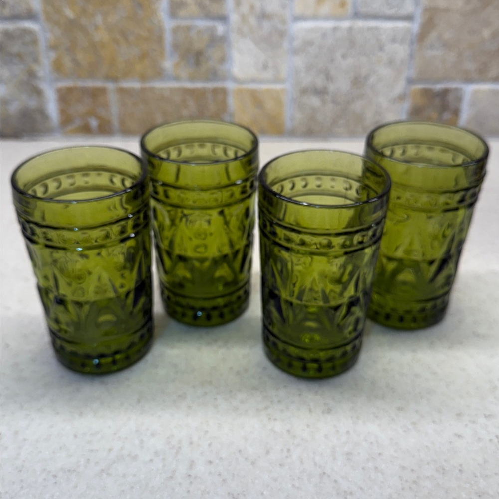 Vintage Indians Glass Juice Glasses Set of 4